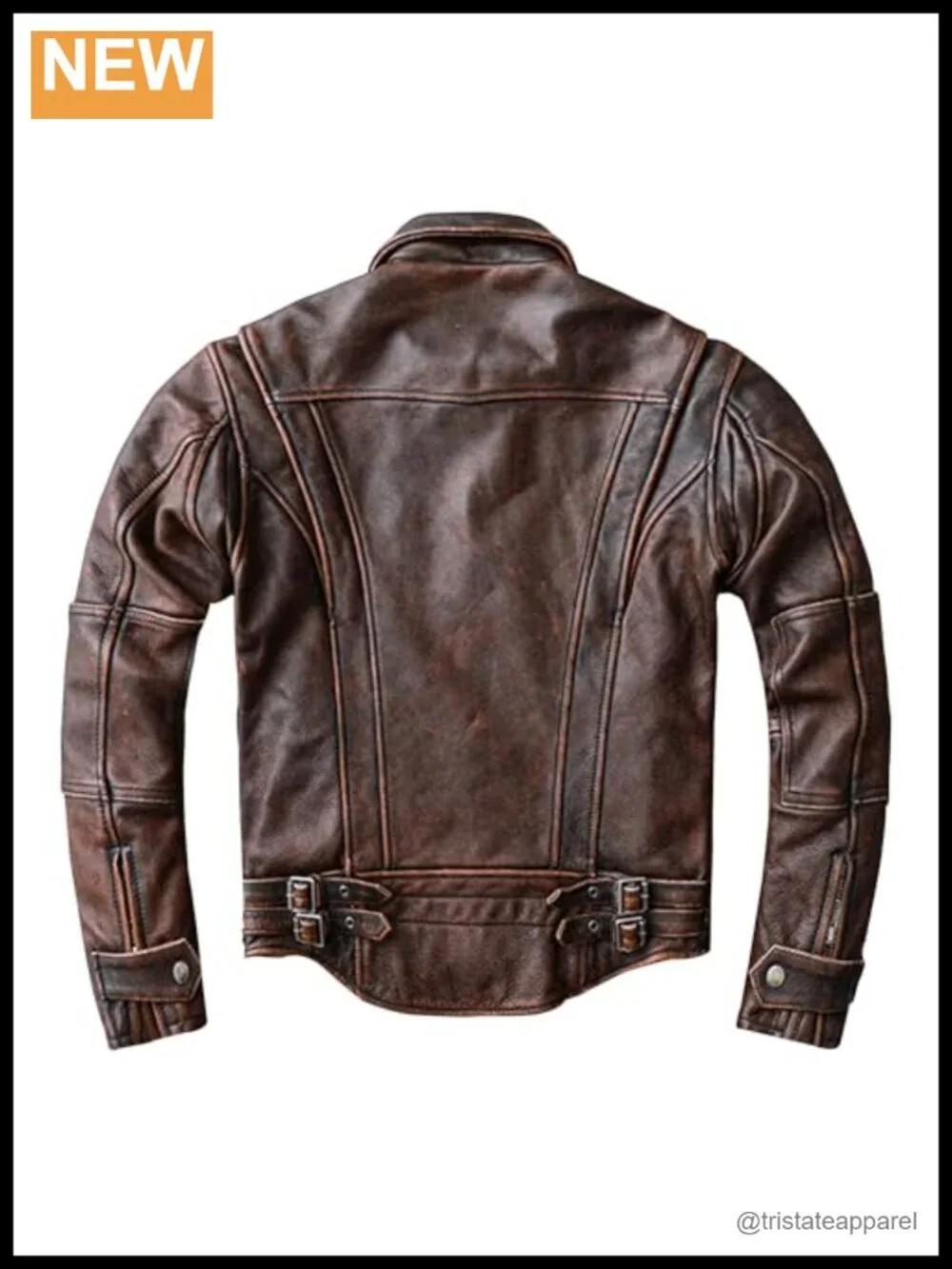 Men's Genuine Leather Motorcycle Jacket Slim Fit Tuxedo Car Coat